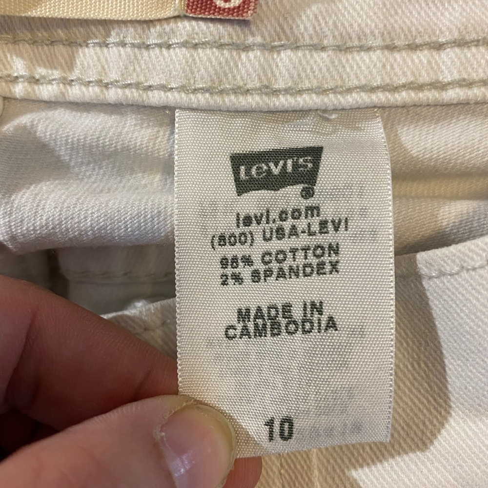 LEVI’S 542 WHITE WIDE LEG CAPRI SIZE 9/10 30 - Picture 11 of 16